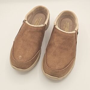 Skechers Relaxed Fit Air Cooled Memory Foam Slide On 7.5 Tan
